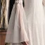 Eleganckie Kość Słoniowa Przezroczyste Ogród / Outdoor Suknie Ślubne 2019 Princessa Wycięciem Rękawy z dzwoneczkami Cekinami Tiulowe Aplikacje Kwiat Frezowanie Trenem Sąd Wzburzyć