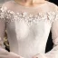 Eleganckie Kość Słoniowa Przezroczyste Ogród / Outdoor Suknie Ślubne 2019 Princessa Wycięciem Rękawy z dzwoneczkami Cekinami Tiulowe Aplikacje Kwiat Frezowanie Trenem Sąd Wzburzyć