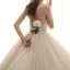 Luxury / Gorgeous Champagne Wedding Dresses 2019 Ball Gown Deep V-Neck Spaghetti Straps Sleeveless Backless Beading Glitter Appliques Lace Cathedral Train Ruffle