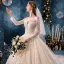 Elegante Doorzichtige Champagne Trouwjurken 2019 Baljurk Vierkante Halslijn Lange Mouwen Ruglooze Appliques Kant Kralen Cathedral Train Ruche