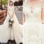 Charmant Transparentes Champagne Robe De Mariée 2019 Princesse Encolure Dégagée 1/2 Manches Dos Nu Appliques En Dentelle Chapel Train Volants