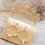 Luxury / Gorgeous Gold Tiara Earrings Wedding Veils Bridal Jewelry 2019 Metal Pearl Rhinestone Wedding Accessories