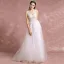 Elegante Ivory / Creme Durchbohrt Brautkleider 2018 A Linie V-Ausschnitt Ärmellos Rückenfreies Applikationen Mit Spitze Pailletten Sweep / Pinsel Zug