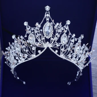 Chic Beautiful Silver Tiara Metal Beading Crystal Rhinestone Bridal Hair Accessories 2019