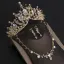 Chic / Beautiful Gold Tiara Earrings Necklace Bridal Jewelry 2019 Metal Rhinestone Beading Wedding Accessories