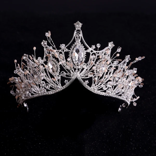 Chic / Beautiful Gold Tiara Earrings Necklace Bridal Jewelry 2019 Metal Rhinestone Beading Wedding Accessories