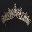 Chic / Beautiful Gold Tiara Earrings Necklace Bridal Jewelry 2019 Metal Rhinestone Beading Wedding Accessories