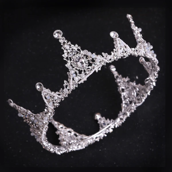 Fine Gull Tiara Halskjede Øredobber Brudesmykker 2019 Metall Beading Krystall Rhinestone Bryllup Tilbehør