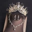 Luxury / Gorgeous Gold Tiara Earrings Necklace Bridal Jewelry 2019 Metal Rhinestone Beading Wedding Accessories