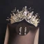 Luxury / Gorgeous Gold Tiara Earrings Necklace Bridal Jewelry 2019 Metal Rhinestone Beading Wedding Accessories