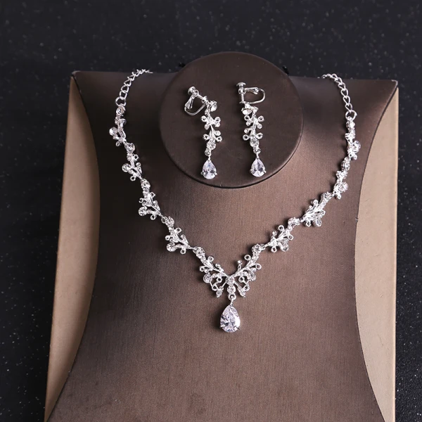 Luxury / Gorgeous Gold Tiara Earrings Necklace Bridal Jewelry 2019 Metal Rhinestone Beading Wedding Accessories