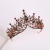 Vintage / Originale Baroque Noire Tiare 2019 Métal Perlage Faux Diamant Accessoire Cheveux Mariage