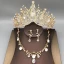 Fine Gull Tiara Halskjede Øredobber Brudesmykker 2019 Metall Beading Rhinestone Bryllup Tilbehør