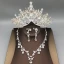 Fine Gull Tiara Halskjede Øredobber Brudesmykker 2019 Metall Beading Rhinestone Bryllup Tilbehør