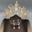Fine Gull Tiara Halskjede Øredobber Brudesmykker 2019 Metall Beading Rhinestone Bryllup Tilbehør