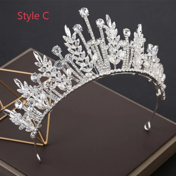 Abordable Doré Tiare Accessoire Cheveux Mariage 2019 Métal Perlage Cristal Perle Faux Diamant Mariage Accessorize