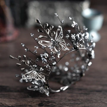 Vintage Originale Baroque Noire Bijoux Mariage 2019 Métal Papillon Tiare Accessoire Cheveux Gland Boucles D 039 Oreilles Perlage Accessorize