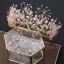 Charming Gold Bridal Jewelry 2019 Metal Crystal Sequins Tiara Earrings Wedding Accessories