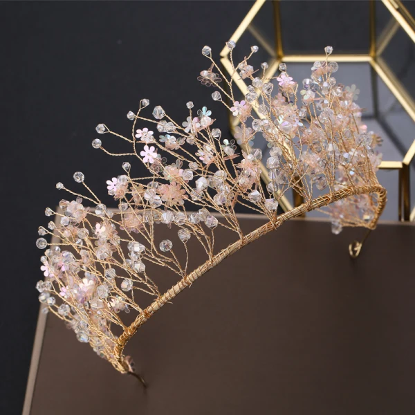 Charming Gold Bridal Jewelry 2019 Metal Crystal Sequins Tiara Earrings Wedding Accessories