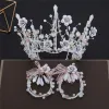 Fée Des Fleurs Argenté Bijoux Mariage 2019 Métal Fleur Perlage Faux Diamant Tiare Boucles D'Oreilles Mariage Accessorize