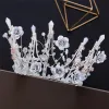 Flower Fairy Silver Bridal Jewelry 2019 Metal Flower Beading Rhinestone Tiara Earrings Wedding Accessories