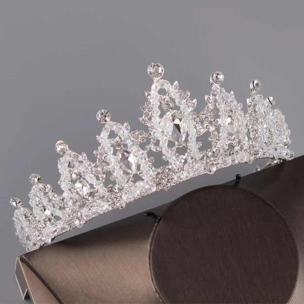 Chic / Beautiful Silver Bridal Jewelry 2019 Metal Beading Crystal Rhinestone Tiara Earrings Necklace Wedding Accessories