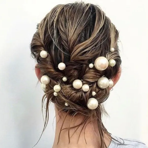 Modest / Simple Ivory Pearl Headpieces 2019 Metal Bridal Hair Accessories