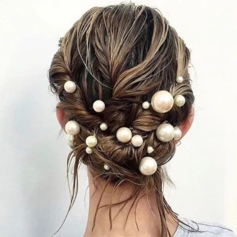 Schlicht Ivory / Creme Perle Kopfschmuck 2019 Metall Haarschmuck Braut