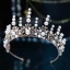 Vintage / Retro Baroque Bronze Bridal Hair Accessories 2019 Metal Tiara Pearl Rhinestone Wedding Accessories
