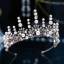 Vintage / Retro Baroque Bronze Bridal Hair Accessories 2019 Metal Tiara Pearl Rhinestone Wedding Accessories