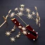 Chic / Beautiful Gold Bridal Jewelry 2019 Metal Tiara Earrings Burgundy Necklace Rhinestone Wedding Accessories