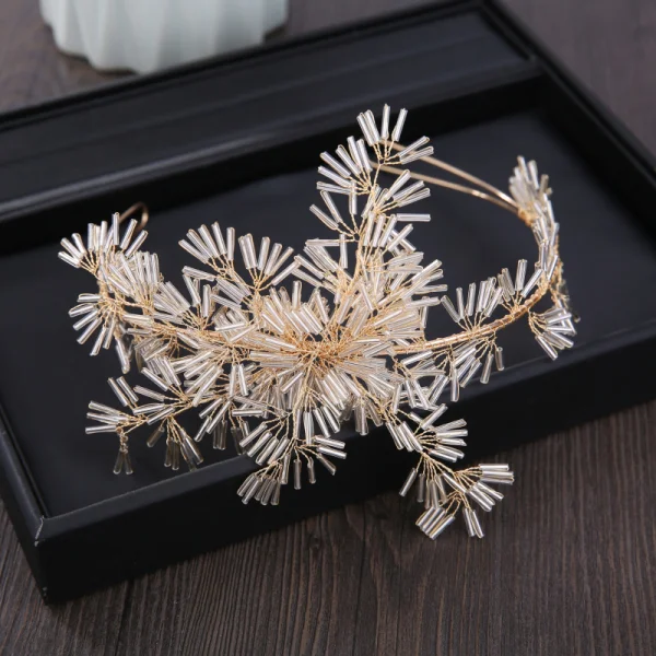 Chic / Beautiful Gold Bridal Jewelry 2019 Beading Metal Earrings Headpieces Accessories