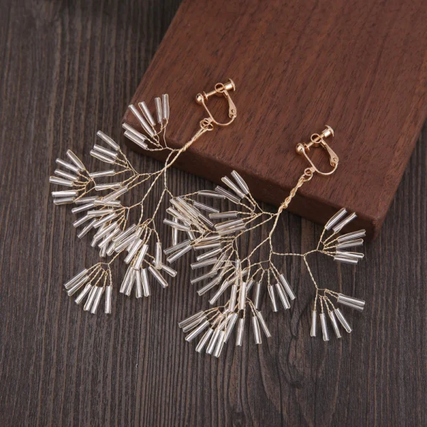 Chic / Beautiful Gold Bridal Jewelry 2019 Beading Metal Earrings Headpieces Accessories