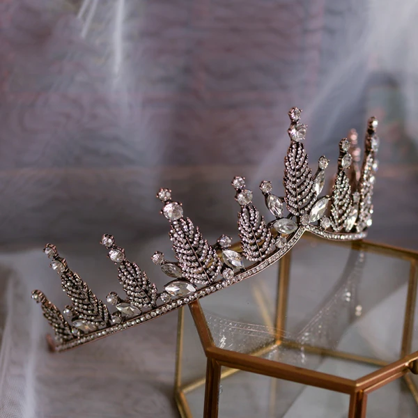 Vintage Bronse Har Tilbehor 2019 Metall Rhinestone Tiara Bryllup Tilbehør