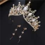 Chic / Beautiful Gold Tiara Earrings Necklace Beading Rhinestone 2019 Metal Bridal Jewelry Accessories