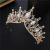 Chic / Beautiful Gold Tiara Earrings Necklace Beading Rhinestone 2019 Metal Bridal Jewelry Accessories