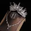 Fine Gull Tiara Øredobber Blomst Halskjede Brudesmykker 2019 Metall Rhinestone Beading Bryllup Tilbehør