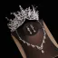 Fine Gull Tiara Øredobber Blomst Halskjede Brudesmykker 2019 Metall Rhinestone Beading Bryllup Tilbehør