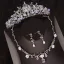 Chic / Beautiful Silver Tiara Earrings Flower Necklace Bridal Jewelry 2019 Metal Crystal Rhinestone Wedding Accessories