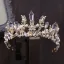Chic / Beautiful Silver Tiara Earrings Flower Necklace Bridal Jewelry 2019 Metal Crystal Rhinestone Wedding Accessories