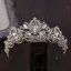 Chic / Beautiful Silver Tiara Earrings Flower Necklace Bridal Jewelry 2019 Metal Crystal Rhinestone Wedding Accessories