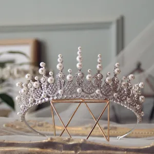 Luxe Argenté Tiare Mariage Accessorize 2019 Alliage Zircon Perle Accessoire Cheveux Mariage