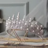 Luxus / Herrlich Silber Tiara Hochzeit Brautaccessoires 2019 Legierung Zirkon Perle Haarschmuck Braut