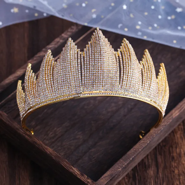 Amazing / Unique Silver Bridal Hair Accessories 2019 Metal Rhinestone Tiara Wedding Accessories