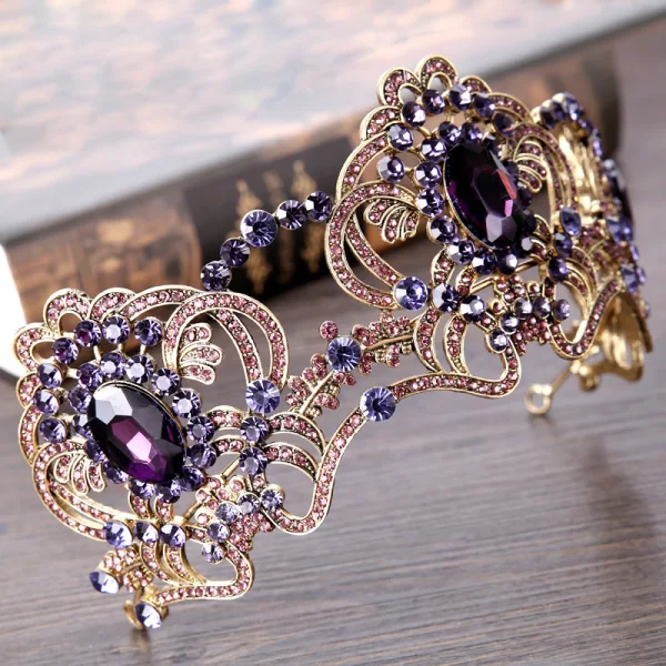 Snygga / Fina Guld Druva Tiara 2019 Metall Rhinestone Brud Huvudbonad