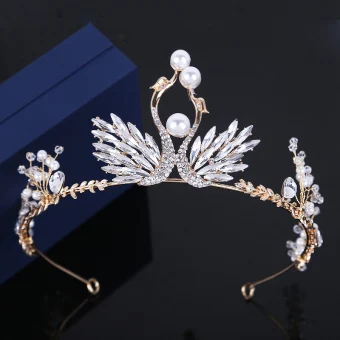 Fantastiske Unike Sølv Tiara Rhinestone Perle Bryllup Tilbehør 2019 Metall Har Tilbehor