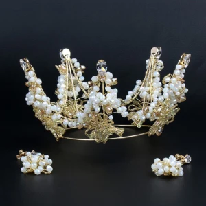 Chic Belle Doré Tiare Perlage Mariage Accessorize 2019 Métal Accessoire Cheveux Mariage