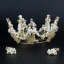 Snygga / Fina Guld Tiara Beading Bröllop Tillbehör 2019 Metall Brud Huvudbonad