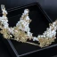 Snygga / Fina Guld Tiara Beading Bröllop Tillbehör 2019 Metall Brud Huvudbonad