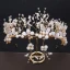 Chic / Belle Doré Bijoux Mariage 2019 Métal Tiare Boucles D'Oreilles Ivoire Perle Cristal Faux Diamant Perlage Mariage Accessorize